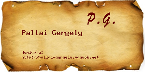 Pallai Gergely névjegykártya